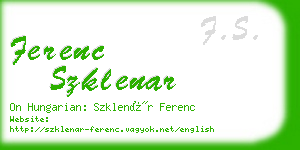 ferenc szklenar business card